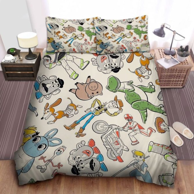 Colorful Cartoon Character Bedding Set - Cozy Kids' Bedroom Decor - Twin/Full Sizes Available