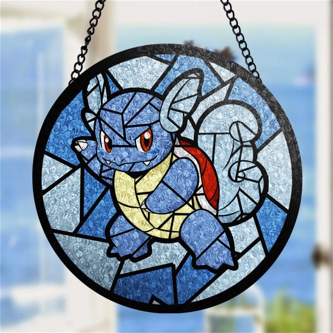 Stained Glass Style Blue Turtle Creature Sun Catcher - Unique Home Decor Gift - Image 3