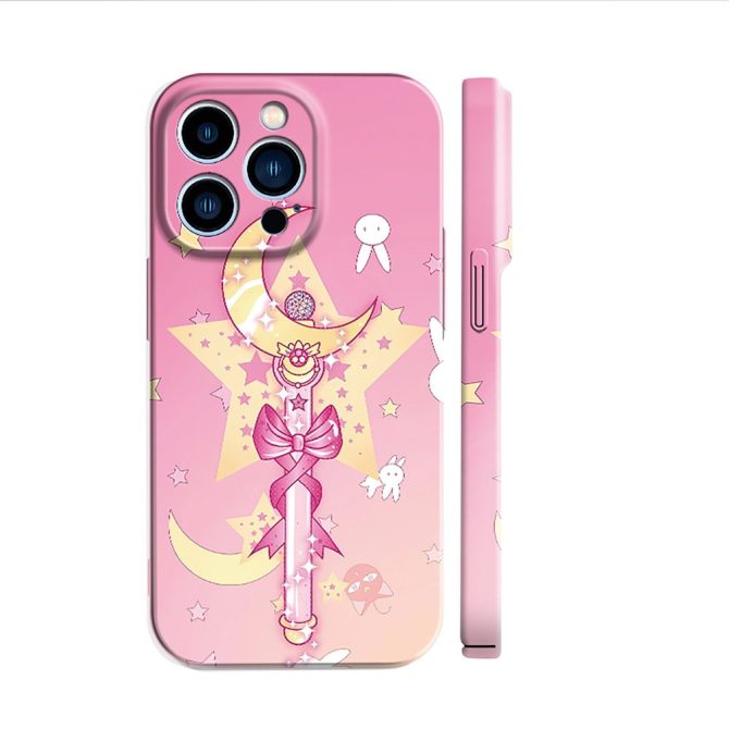 Magical Pink Star & Moon Iphone Case – Cute Cartoon Design For Stylish Protection - Image 2