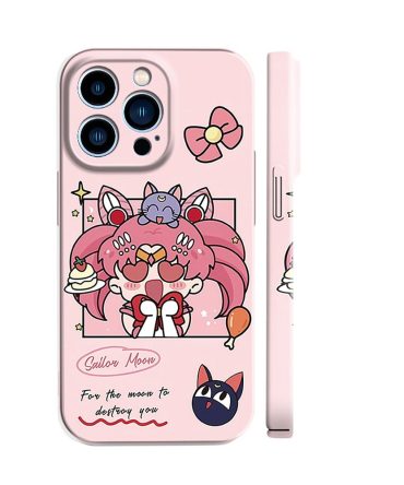 For The Moon To Destroy You Adorable Pink Anime-Inspired Iphone Case - Cute Cartoon Design, Perfect Gift!