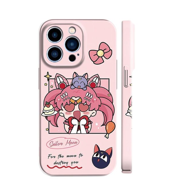 For The Moon To Destroy You Adorable Pink Anime-Inspired Iphone Case - Cute Cartoon Design, Perfect Gift!
