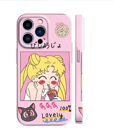 Charming Anime Pink Phone Case - Cute Cartoon Design With Protective Cover