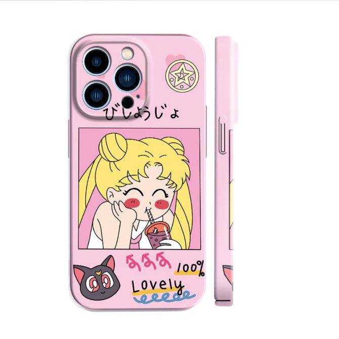 Charming Anime Pink Phone Case - Cute Cartoon Design With Protective Cover - Image 2