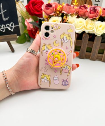 Chic Sailor Moon Iphone Case With Popsocket - Cute Anime Design For Secure Grip