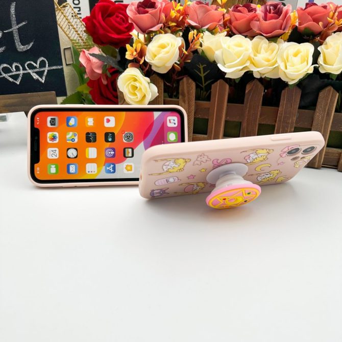Chic Sailor Moon Iphone Case With Popsocket - Cute Anime Design For Secure Grip - Image 2