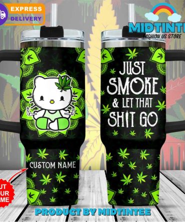 Custom Name Zen Kitty Tumbler – Smoke & Relax, Perfect Gift With Express Delivery!