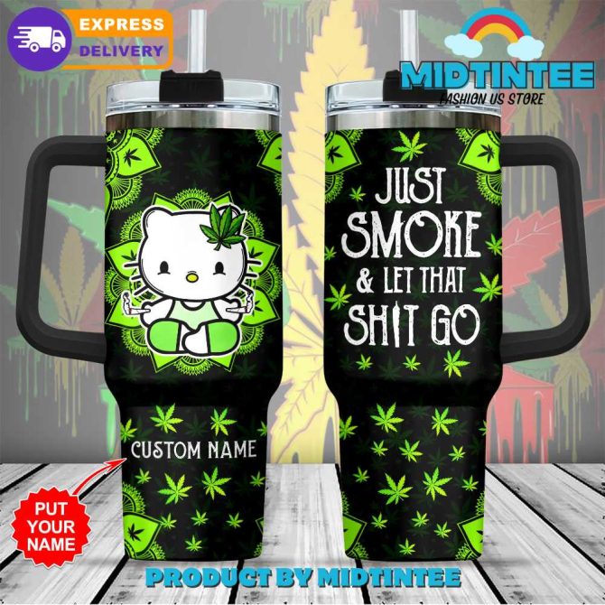 Custom Name Zen Kitty Tumbler – Smoke & Relax, Perfect Gift With Express Delivery!