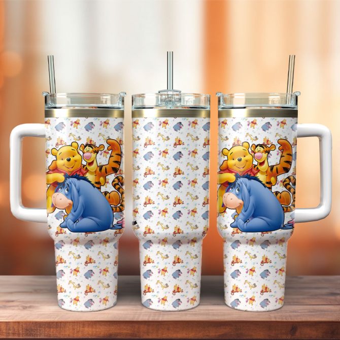 Disney Character Travel Mug With Handle & Straw – Insulated Tumbler For Hot & Cold Drinks
