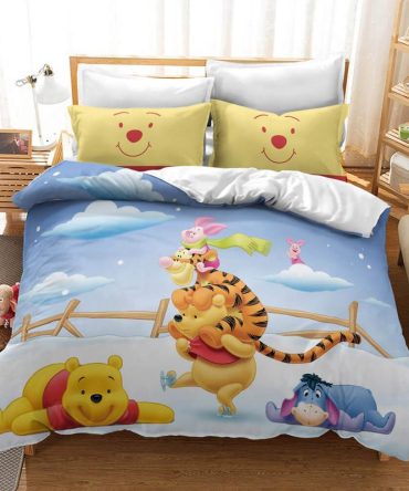 Cozy Cartoon Bedding Set - Playful Animal Print Duvet Cover With Pillowcases For Kids Room