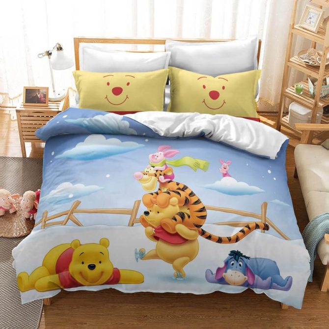 Cozy Cartoon Bedding Set - Playful Animal Print Duvet Cover With Pillowcases For Kids Room