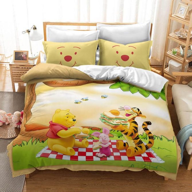 Cozy Kids Bedding Set With Playful Bear & Tiger Picnic Theme - Soft & Colorful For A Dreamy Sleep