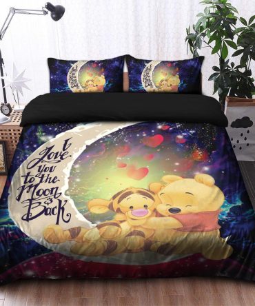 Cozy Cartoon Bedding Set - 'Love You To The Moon' Design, Comforter & Pillowcases For Kids