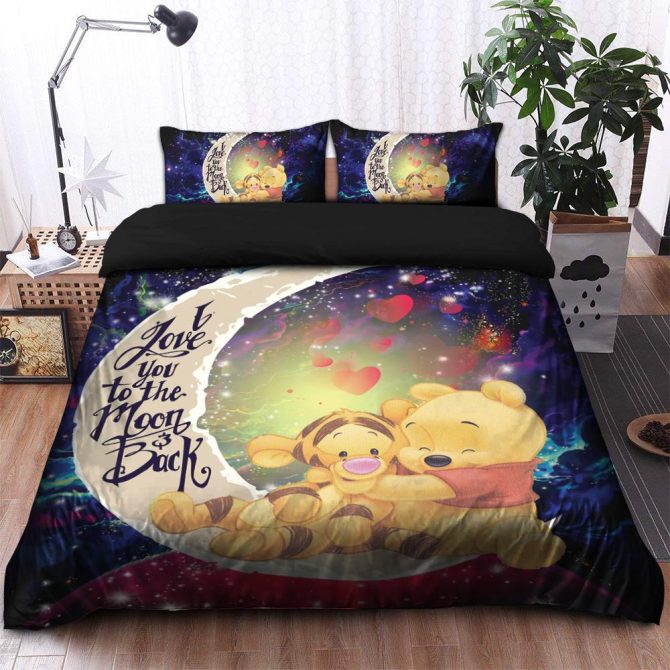 Cozy Cartoon Bedding Set - 'Love You To The Moon' Design, Comforter & Pillowcases For Kids