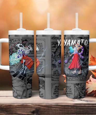 Anime Tumbler With Handle & Straw - Double Wall Insulated Travel Mug 20Oz