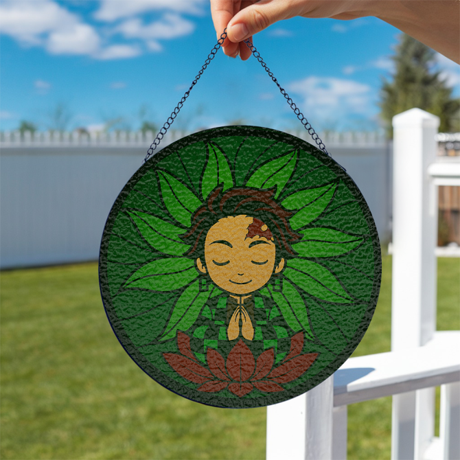 Zen Anime-Inspired Hanging Wall Art - Tranquil Meditative Design For Home Decor - Image 2