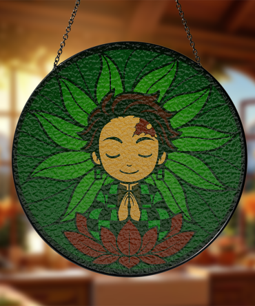 Zen Anime-Inspired Hanging Wall Art - Tranquil Meditative Design For Home Decor