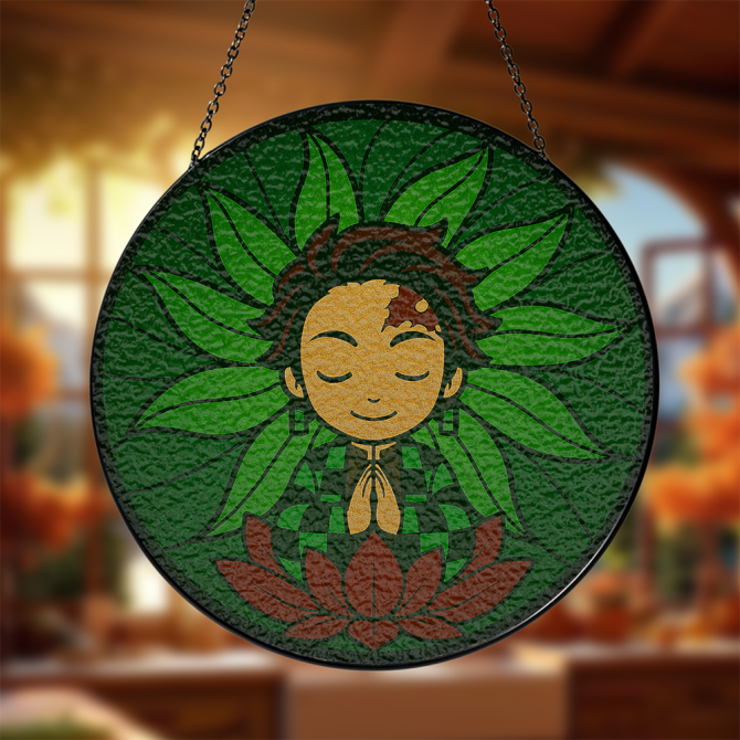 Zen Anime-Inspired Hanging Wall Art - Tranquil Meditative Design For Home Decor