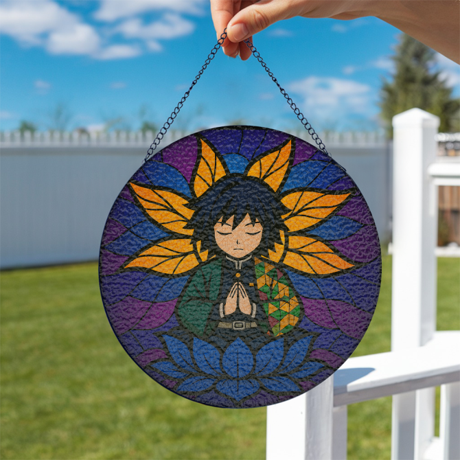Vibrant Anime Stained Glass Sun Catcher - Unique Home Decor Gift - Image 2