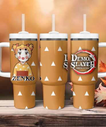 Demon Slayer Zenko Travel Mug - Insulated Anime Tumbler With Handle & Straw, 20Oz