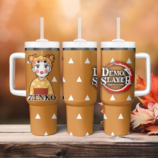 Demon Slayer Zenko Travel Mug - Insulated Anime Tumbler With Handle & Straw, 20Oz