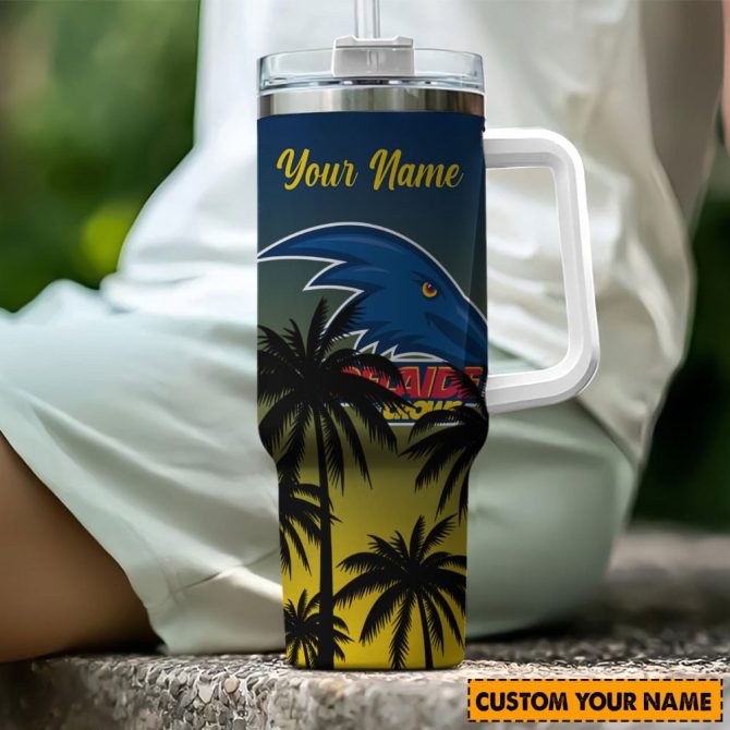 Custom Name Palm Tree Tumbler With Straw & Handle - Tropical Design, 20Oz - Perfect Personalized Gift