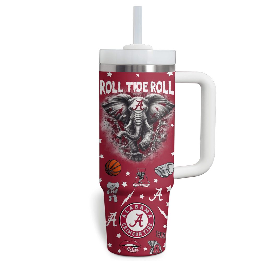 Alabama Crimson Tide Tumbler - Roll Tide Design, Perfect For March Madness Fans! - Image 2