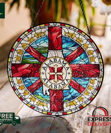 Alabama Stained Glass Suncatcher - Vibrant Home Decor , Free Shipping & Express Delivery