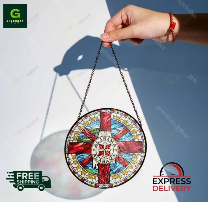 Alabama Stained Glass Suncatcher - Vibrant Home Decor , Free Shipping & Express Delivery - Image 3