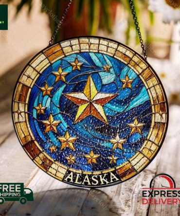 Stunning Alaska Star Stained Glass Panel - Free Shipping & Fast Delivery!