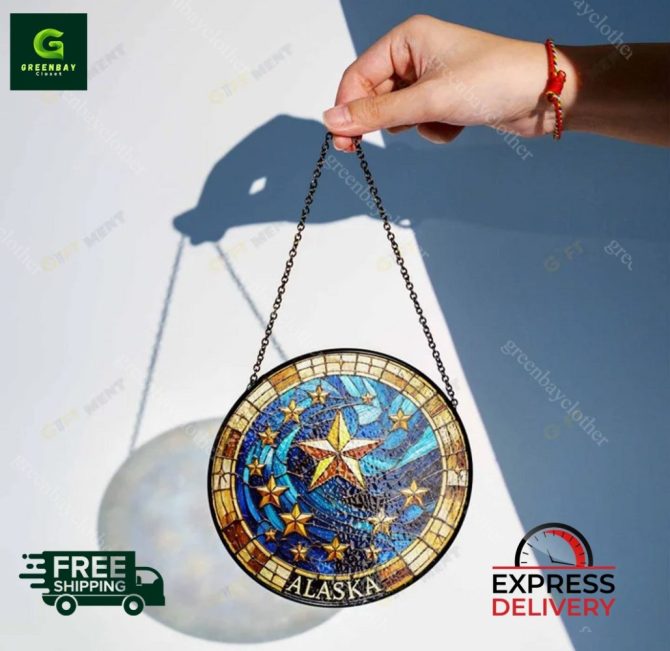 Stunning Alaska Star Stained Glass Panel - Free Shipping & Fast Delivery! - Image 3