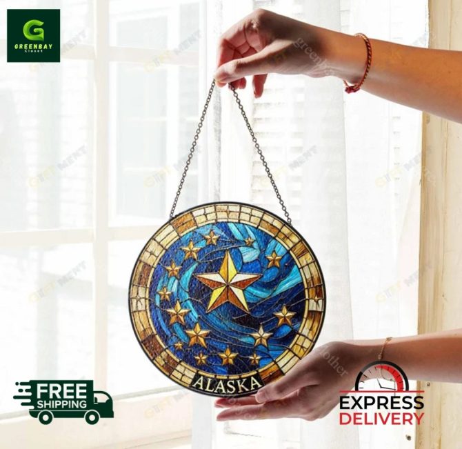 Stunning Alaska Star Stained Glass Panel - Free Shipping & Fast Delivery! - Image 4
