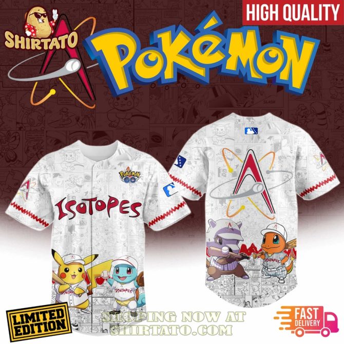 Limited Edition Pokémon Baseball Jersey - Pikachu & Friends Design , Fast Delivery