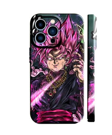 Anime Warrior Phone Case For Iphone 13 Pro Max - Vibrant Pink & Black Design