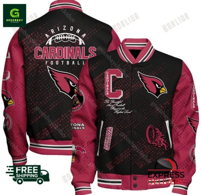 Arizona Cardinals Varsity Jacket - Stylish Football Fan Gear , Free Shipping!
