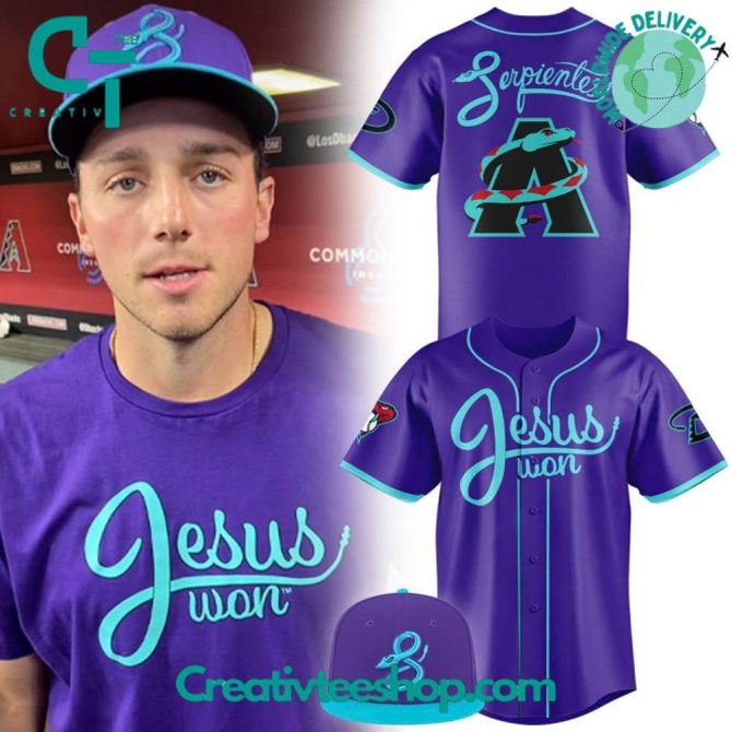 Limited Edition Purple 'Jesus Won' Tee & Jersey Set - Bold Style For Fans!