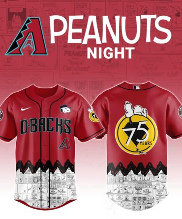 Limited Edition D-Backs Peanuts Night Jersey - Celebrate 75 Years With Snoopy & Charlie Brown!
