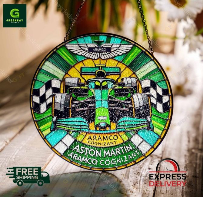 Stunning Aston Martin Racing Stained Glass Suncatcher – Free Shipping & Express Delivery