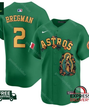 Green Astros Jersey - Limited Edition Bregman #2 With Unique Design , Free & Express Shipping