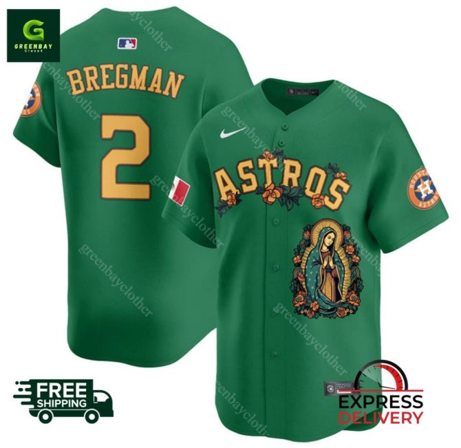 Green Astros Jersey - Limited Edition Bregman #2 With Unique Design , Free & Express Shipping