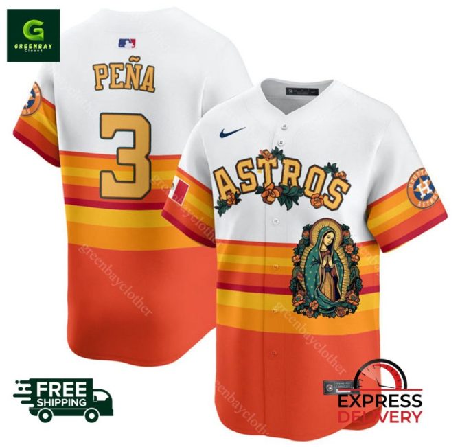 Limited Edition Astros Jersey - Peña #3 , Fast Shipping & Free Delivery!