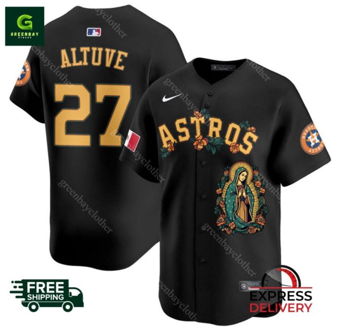 Exclusive Astros Black Jersey - Altuve #27 Design , Free Shipping & Express Delivery!