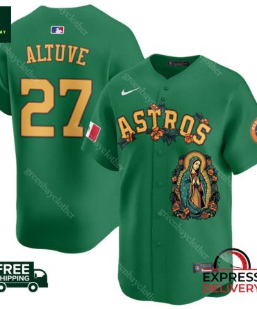 Limited Edition Astros Altuve #27 Green Jersey - Free Shipping & Express Delivery!