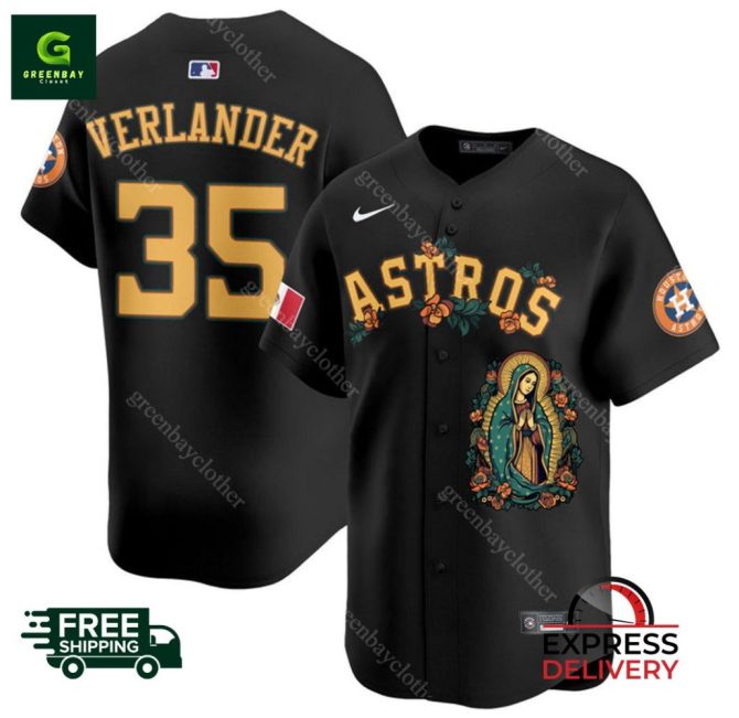 Astros Verlander #35 Black Jersey - Unique Design, Free Shipping & Express Delivery!