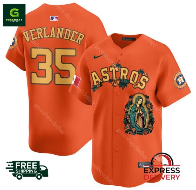 Astros Orange Jersey Verlander #35 - Premium Design, Free Shipping, Express Delivery
