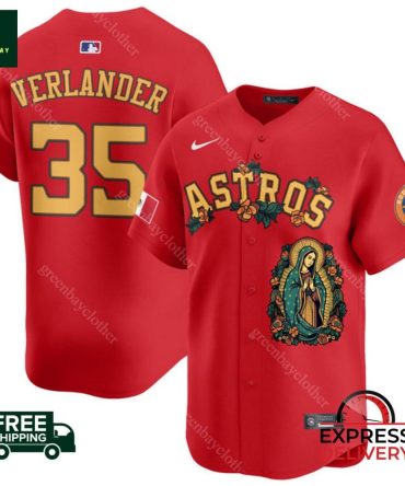 Astros Custom Red Jersey - Verlander #35 , Limited Edition Design , Free Shipping & Fast Delivery!