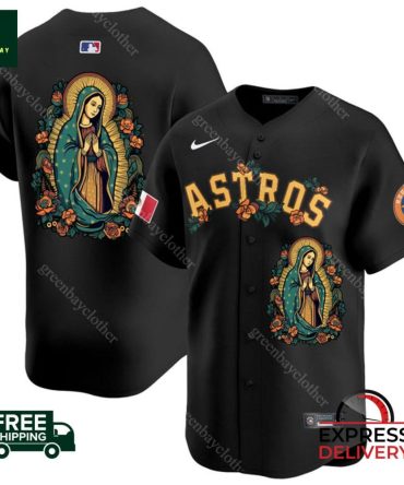 Astros Black Jersey With Our Lady Design – Free Shipping & Fast Delivery!