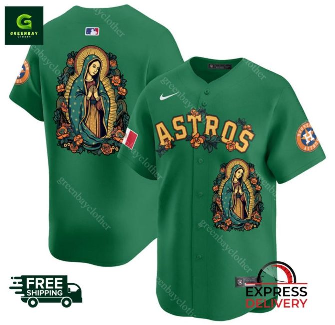 Limited Edition Astros Green Jersey - Unique Art Design , Free Shipping & Express Delivery!