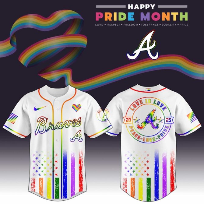 Celebrate Pride With Limited Edition Braves Rainbow Jersey - Love Is Love 2023 Collection