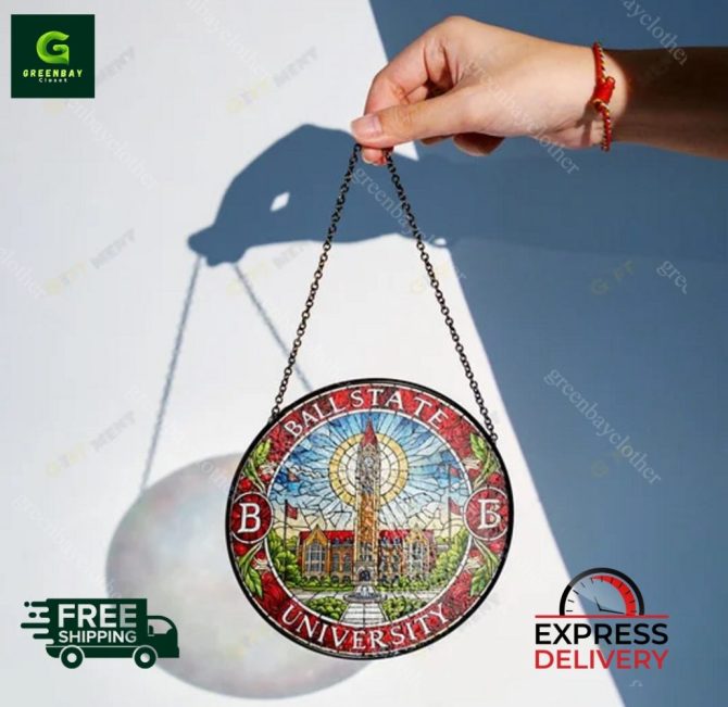 Stunning Ball State University Stained Glass Suncatcher - Free Shipping & Express Delivery! - Image 2