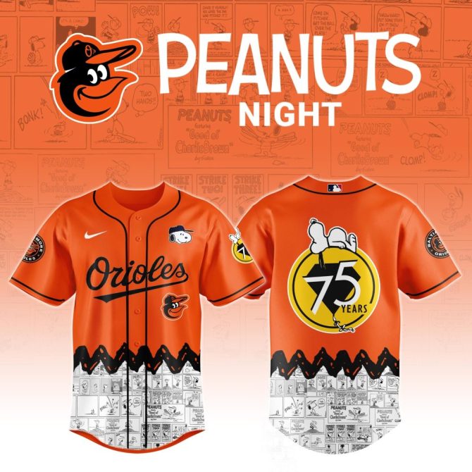 Limited Edition Orioles Peanuts Night Jersey - Celebrate 75 Years With Snoopy!